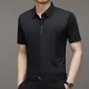 Camisa de Manga Corta de Seda de Hielo para Hombre de TikTok Sin Marcas Verano 2023 Color Sólido Casual de Negocios Camisa Delgada Ropa para Hombre