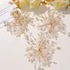 Moda Retro Flor de Flores de Cristal con Alambre de Cobre Hecha a Mano Flor para Cabeza de Novia Decoración de Ramillete para Vestido de Boda Accesorios de Ropa