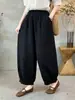 Pantalones de Linterna de Algodón de Gasa de Doble Capa de Nuevo Estilo 2026 para Mujer, Verano Delgados Vintage Artísticos Holgados Talla Extra Casual para Mujer