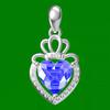 Coroa Amor Pingente Colar Rosa Azul Pedra Preciosa Prata Esterlina Pingente S925 Colar de Jóias de Prata Corrente de Clavícula Feminina