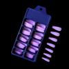 Uñas Ballet Color Sólido Dulce Largo 100 Piezas Blíster Caja Azul Pequeña Caja Transparente Uñas Manicura Acabadas Ataúd Trapezoidal
