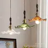 [Transfronteiriço] Luminária Pendente para Mesa de Jantar, Luminária Linear Estilo Francês Cor de Noz para Cabeceira, Luminária Pendente para Sala de Jantar Amiga dos Olhos, Estilo Retrô de Alta Qualidade