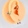 Pendientes en forma de U de Acero Inoxidable Transfronterizos Herradura Sin Goteo de Aceite Bola de Diamante Completo Diente Exterior de Acero Inoxidable Piercing de Nariz Anillo de Nariz Joyería