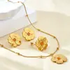 Collar Colgante de Flor Elegante Coreano de Nicho para Mujer Acero Inoxidable Chapado en Oro de 18 Quilates Encanto de Playa Set de Joyería de Lujo