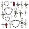Venda Quente Transfronteiriça Coração Espinho Cruzado Criativo DIY Pulseira Colar Chaveiro Pingente Acessórios de Joalheria Pingente