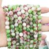 Suministro directo de fábrica de coloridas cuentas sueltas de jade persa, cuentas redondas de calcedonia, accesorios de joyería para bricolaje, cuentas redondas con cubierta de leche verde, venta al por mayor