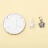 Colgante Flor de Dinero Hueca Estilo Chino Plata de Ley S925 Vintage Nuevo Encanto de Flor Estilo Chino Accesorios de Plata para Hacer Manualidades con Cuentas