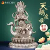 Adorno de Estatua de Cobre Swan Tara de Xizang Suministros de Xizang Decoración para Adoración en el Hogar Estatua Tallada en Cobre Blanco 8 pulgadas