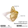Anillo de Acero Inoxidable de Titanio Maltés No Desvanecible con Diseño Abierto Ajustable, Set de Joyería Estilo Europeo y Americano