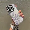 Capa de Celular Duas em Uma para Apple 17 Pro com Estampa de Lavanda Fresca em Cores Contrastantes, Design Floral, Capa Macia de Alta Qualidade para Meninas