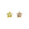 Clavo para Oreja de Estrella de Cinco Puntas con Garras Doradas de Aleación de Titanio Astmf-136 G23 Titanio Rosca Interna Cabeza de Piercing para Labio con Circonita