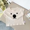 Camiseta de Verano para Bebé Estilo Coreano 2025 Dibujos Animados Cuello Redondo Manga Corta para Niños Camiseta Base para Niños Pequeños y Niños Pequeños