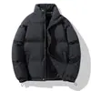 Comercio exterior ropa de invierno para hombre color liso estampado holgada cálida acolchada de algodón para parejas marca de moda estilo Hong Kong cuello cómoda nueva chaqueta acolchada de algodón