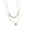 Collar Colgante de Perlas de Zircón con Cuentas de Estrella, Moderno y Elegante, Cadena Sencilla para Clavícula, Lujo Ligero, Sensación de Alta Gama, Accesorio Versátil