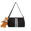 Bolsa de Torrada Leve de Grande Capacidade em Cores Contrastantes, Bolsa Transversal Cilíndrica Casual Elegante e Versátil, Bolsa de Mão e Bolsa de Ombro para Esportes e Viagens