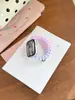 Pulseira de Telefone Elástica Colorida em Gradiente com Argola Única Compatível com Apple Watch iWatch 12ª Geração 11/10 Ultrase