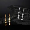 Entra en los Pendientes de Plata de Ley S925 con Borla Larga de Moissanita Anillo C de Venta Caliente Europeos y Americanos Pendientes de Lujo Accesible Full Starburst para Mujer
