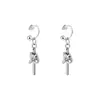 Pendientes Cruzados Retorcidos Transfronterizos para Hombre, Acero de Titanio, No se Desvanecen, Pendientes de Gama Alta de Nicho, Joyería de Moda para Mujer