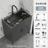 Gabinete para fregadero de cocina con lavabo de acero inoxidable, fregadero doméstico simple/doble, gabinete independiente simple con almacenamiento