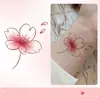 Pegatinas de Tatuaje de Flor de Cerezo Rosa para Mujeres Impermeables de Larga Duración Clavícula Muñeca Brazo Romántico Pequeño Fresco Dibujo Animado Patrón Pequeño Pintura
