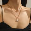 Conjunto de joyería elegante de alta gama para mujer: collar y pendientes con forma de gota azul, perla de copo de nieve y diamante.