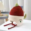 Chapéu de bebê outono e inverno fofo com pompom grande chapéu de tricô com proteção para as orelhas infantil super fofo de ursinho chapéu de lã quente de camada dupla
