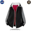 Sudadera con capucha de rayas de alta calidad marca NASA, una prenda exterior casual y deportiva para hombre, perfecta para el otoño y adecuada para adolescentes.