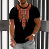 Camiseta Masculina Padrão Colorido Losango Gola Redonda Roupa Impressão 3D Dia a Dia ao Ar Livre Manga Curta Impressão Design de Moda Min