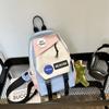 Mochila Cruzada Deportiva Transfronteriza para Mujer de Gran Capacidad Bolso de Pecho Japonés de Color Contrastante Estilo Coreano Casual para Estudiante Bolso de Hombro para Ciclismo
