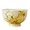 Glaseado de Yema de Huevo Margarita Taza de Té Kung Fu Cerámica Taza de Maestro Taza Individual Hogar Juego de Taza y Platillo de Gama Alta Color Bajo Vidriado Taza para Degustación de Té