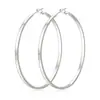 Venta caliente transfronteriza moda europea y americana chapado en oro 1.3 Alambre pendientes simples brillantes línea cuadrada brillante pendientes de círculo redondo