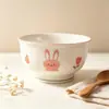 Bol de Arroz de 5 Pulgadas Bol de Arroz Cerámico Vajilla Bol de Ensalada de Alto Valor Bol de Arroz Color Bajo Esmalte