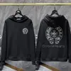 Moletom Chrome Hearts Novo 2025 Transfronteiriço com Design de Cruz, Casaco com Zíper Unissex Casual de Caimento Solto