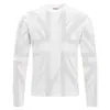 Camiseta de manga comprida com estampa integral da bandeira Union Jack desgastada em cinza e branco, corte justo, design curto e largo, camiseta básica casual estilo americano solta