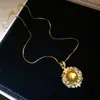 Anillo, Pendientes, Collar de Perlas de Zirconia Bañados en Oro Real de 18K, Gargantilla Vintage, Joyería de Lujo Ligero de Alta Gama