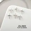 Accesorios para Uñas Cruz de Plata Pura Corazón de Cuervo, Estilo Versátil Retro Dulce y Genial, Decoraciones para Uñas Incrustadas de Diamantes