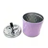 Bestseller transfronterizo: Cenicero redondo de hojalata con tapa giratoria de acero inoxidable, lata universal de hojalata para almacenamiento de metal