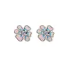 Nuevos Pendientes de Flor de Tres Colores 2024 para Mujer, Diseño de Nicho con un Toque de Lujo, Lindos y Versátiles, Dulces Pendientes Florales con Acabado Esmaltado