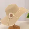 Chapéu de Palha com Renda e Laço Estilo 2026 para Mulheres Verão Praia Litoral Férias Chapéu de Sol com Aba Larga Chapéu de Proteção Solar