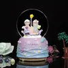Pareja romántica bola de cristal caja de música decoración de habitación nieve copo de nieve caja de música regalo para el Día de San Valentín Chino regalo creativo