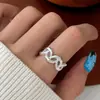 Anillo de Meteorito con Línea Artística para Mujer, Diseño Sencillo de Nicho, Anillo Abierto Versátil Super Hada para Dedo Índice de Mujer