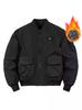 Chaqueta bomber MA1 de doble cara para hombre, uniforme de béisbol grueso de otoño e invierno de 2024, abrigo informal de algodón, venta al por mayor