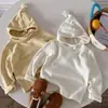 Ropa Infantil Bora Niños y Niñas Ropa Interior Invierno Bebé Beige Camiseta Superior Otoño Niños Sudadera con Capucha Manga Larga Ropa Cálida