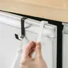 Ganchos de Porta de Roupeiro em Aço Inoxidável, Ganchos Traseiros de Porta de Cozinha Sem Furo, Ganchos de Roupa para Dormitório, Ganchos em Forma de Z para Porta de Armário