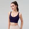 Nuevo Sujetador Deportivo Transfronterizo a Prueba de Golpes para Mujer Push-Up V Profundo Fitness Espalda Hermosa Sensación Desnuda Sujetador de Yoga con Almohadilla para el Pecho Sin Costuras