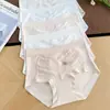 Ropa interior para mujer de algodón puro, hipoalergénica, sin costuras y con ribete de encaje, antibacteriana 10A, con refuerzo extendido de algodón puro, transpirable, elástica y de diseño de cintura media
