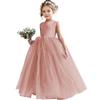 Aliexpress Vestido Azul Infantil Elegante Vestido de Princesa 2026 Comercio Exterior Europeo y Americano Vestido de Pasarela para Actuación de Piano de Niñas