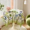 Toalha de Mesa Floral para Exterior, Toalha de Mesa de Centro, Toalha de Mesa Redonda, Impermeável, Resistente ao Calor, Lavável, Pequena Toalha de Mesa Redonda de PVC para Mesa de Jantar