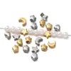 Contas Espaçadoras de Aço Inoxidável com Revestimento a Vácuo que Preserva a Cor, Contas Soltas Brilhantes de Estrela, Lua, Coração, Materiais para Miçangas Artesanais DIY