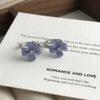 Estilo Francés Flor de Hielo Azul Mori Flor de la Suerte Hebilla para Oreja Pendientes Versátiles de Lujo Ligero Joyería para Orejas Versátil de Verano para Mujer Venta al por Mayor